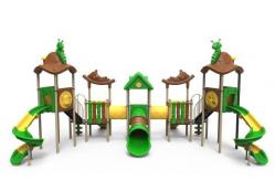 China ODM Outdoor Playground Equipment Plastic Playhouse With Slides supplier