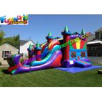 Colorful Kids Crazy Inflatable Bouncer Slide Jumping Castle With Turrets for sale