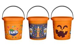 China Food Grade Beverage Plastic Candy Buckets Halloween Container with Lids and Handles supplier