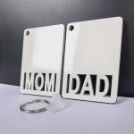 MDF Sublimation MOM DAD Keychains Blanks