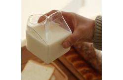 China Mini Clear Custom Drinking Cups Square Cocktail Glasses Milk Carton 12oz supplier