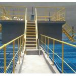 Yellow Round Tube Assembled Fibreglass Handrails Used In Sewage Treatment Plant for sale