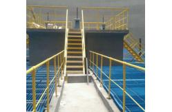 China Yellow Round Tube Assembled Fibreglass Handrails Used In Sewage Treatment Plant supplier