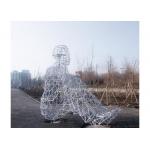 Outdoor Garden Metal Human Figure Stainless Steel Sculpture White Painted for sale