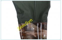 China FQT1901 Army-Green PVC Skidproof Underwater Outdoor Fishing Waders with Rain Boots supplier