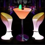Glowing LED Bar Furniture Light Up Cocktail Table And Chairs Illuminated Waterproof LED Bar Table Led Furniture