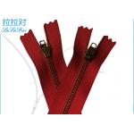 Metal Brass Reversible Separating Zipper , 6 Inch Separating Zipper For Cloth Pants