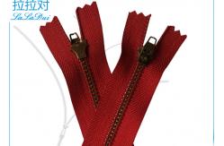 China Metal Brass Reversible Separating Zipper , 6 Inch Separating Zipper For Cloth Pants supplier
