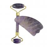 Purple Amethyst Jade Roller Gua Sha Set Tighten Skin