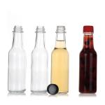 Cylinder Hot Sauce Bottles 5oz with Caps and Dripper Inserts Woozy Glass Bottle for sale