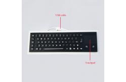 China Electroplated Black Rugged Vandalproof IP65 compact backlit panelmount stainless steel keyboard with touchpad. supplier