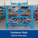 Manual Telescopic Cantilever Rack for Long Materials  Single Or Double Sided Cantilever Racking Warehouse Storage Rackin for sale