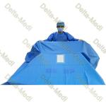 Thyroid Disposable Surgical Drapes With Square Fenestration And Tube Holders for sale