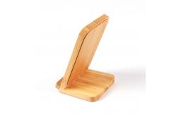 China Bamboo Recyclable Vertical Mobile Phone Wireless Charger 7.5W 205KHZ supplier