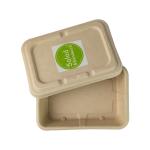 Molded Sugarcane bagasse Throw Away Meal Prep Containers , Biodegradable Salad Boxes for sale