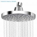 6in Square Overhead Fixed Rain Shower Head Chrome Black Water Saving