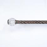 Home Window Decoration Curtain Twist Rod Crystal With Cap Curtain Finials Set for sale