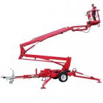 Load 200kg Trailer Articulating Boom Lift 12m Trailer Mounted Cherry Picker for sale
