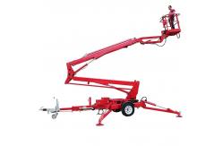 China Yellow 10m Tow Behind Cherry Picker 200KG 30 Ft Towable Boom Lift supplier