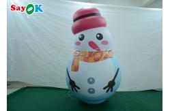 China White Indoor Ornaments Inflatable Snowman Model Balloon With Pink Hat supplier