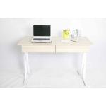 White Oak Study Home Office Computer Desk With Drawer Adjustable Base