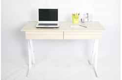China White Oak Study Home Office Computer Desk With Drawer Adjustable Base supplier