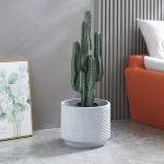 Frost Resistant Patio Fiber Clay Planters Round Shape