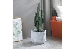China Frost Resistant Patio Fiber Clay Planters Round Shape supplier
