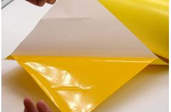 China 1Mil High Temperature Adhesive Label Material Matte Yellow Permanent Adhesive Polyimide With Glassine supplier