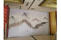 China Melamine Surface Operable Acoustic Room Dividers For Restaurant / Sliding Partition Wall supplier