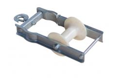 China Aerial Cable Stringing Roller With Hook , Nylon Cable Pulley Stringing Block supplier