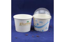 China Single Serve Takeaway Ice Cream Tubs , Yogurt Paper Cups With Plastic Dome Lids supplier