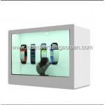 Glass Transparent LCD Display Box 65 Inch Refrigerator White Show Case Display for sale