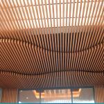 Wooden Grain Aluminum U Shape Stretch Baffle Ceiling Metal Aluminum Profile Strip Ceiling for sale