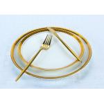 OEM ODM 8.25 Inch Ceramic White Plates With Gold Trim