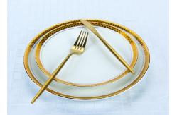 China OEM ODM 8.25 Inch Ceramic White Plates With Gold Trim supplier