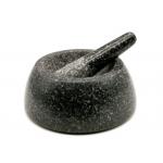 Polished Round Stone Mortar And Pestle Set Natural Granite For Grinding Herbs for sale