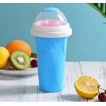 Silicone Slushy Travel Smoothie Tumbler Milkshake Bottle With Straw for sale