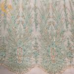 Fashion Luxury Beaded 3D Embroidery Lace Fabric For Clothing for sale