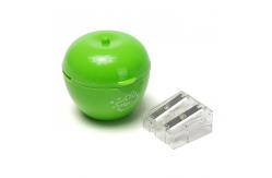 China Double Hole Apple Pencil Sharpener PS Plastic Handheld supplier