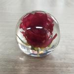 80mm acrylic paper weight flower embedded dry flower inside resin ball  crystal paperweight for sale