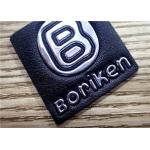 Black Embossed Leather Patches With Silver Embossment TPU Logo For Bags for sale