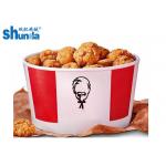 PLA Coated Paper Fried Chicken Waterproof Paper Food Buckets With Lid for sale