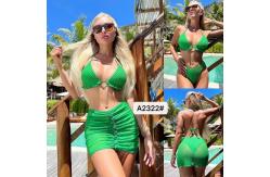 China Swimming Suits Bikini Sexy Strength Abrasion Resistance High Elastic Backless  Miss Green supplier