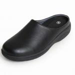 Casual Black Lightweight Nurse Shoes Non Slip Rubber Sole Slippers Waterproof Cowhide Leather Chef Shoes for sale