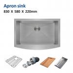 Single Bowl Stainless Steel 33 Apron Front Farmhouse Kitchen Sink Brushed 18 Gauge 83x58 for sale