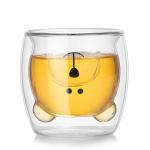 7oz Strong Double Wall Glass Coffee Mugs , Eco Friendly Cute Drinking Cups for sale
