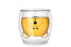 China 7oz Strong Double Wall Glass Coffee Mugs , Eco Friendly Cute Drinking Cups supplier