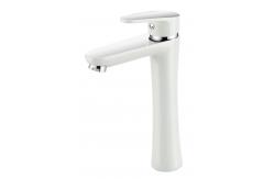 China Available Cold and Hot Water  Wash Basin Faucet Brass half chrome half white supplier