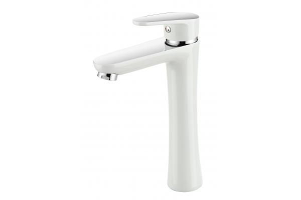 Available Cold and Hot Water Wash Basin Faucet Brass half chrome half white